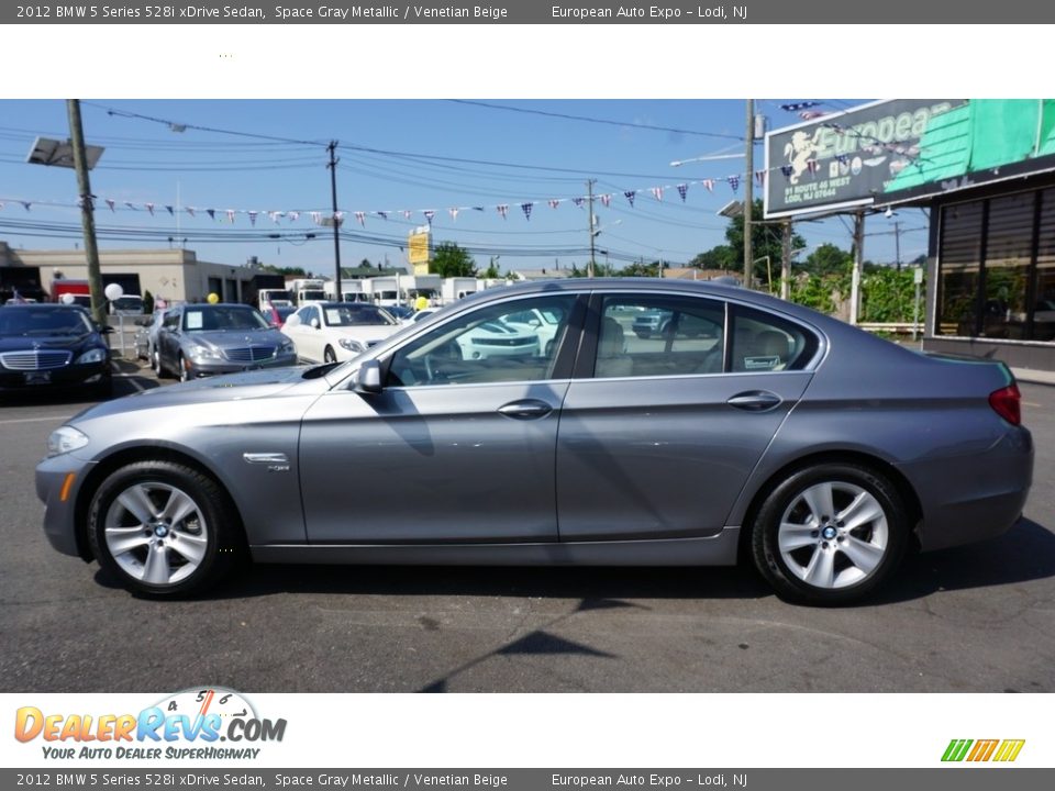2012 BMW 5 Series 528i xDrive Sedan Space Gray Metallic / Venetian Beige Photo #15