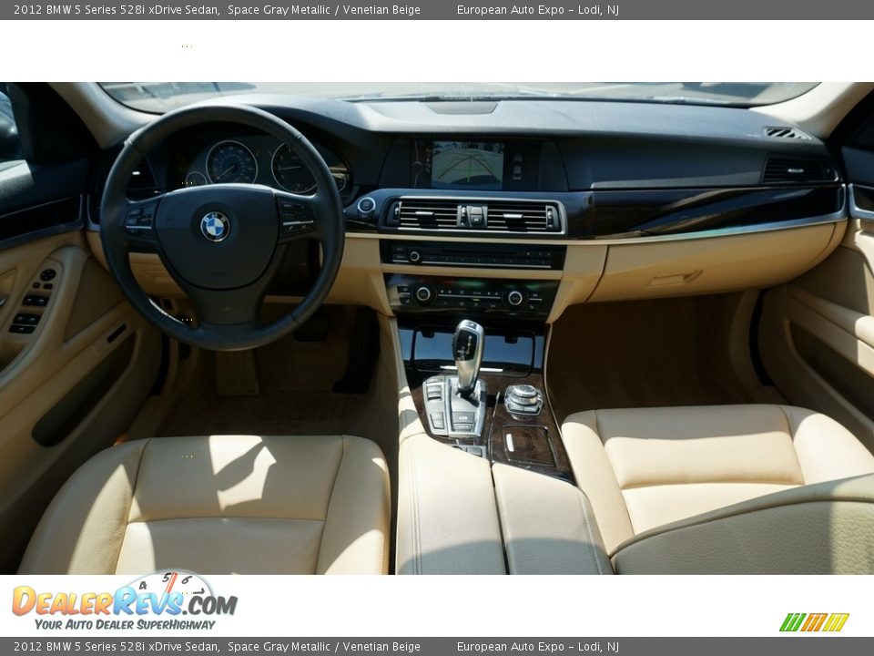 2012 BMW 5 Series 528i xDrive Sedan Space Gray Metallic / Venetian Beige Photo #22