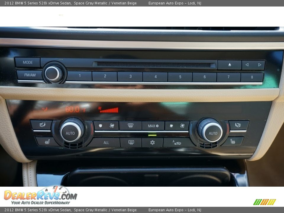 2012 BMW 5 Series 528i xDrive Sedan Space Gray Metallic / Venetian Beige Photo #35