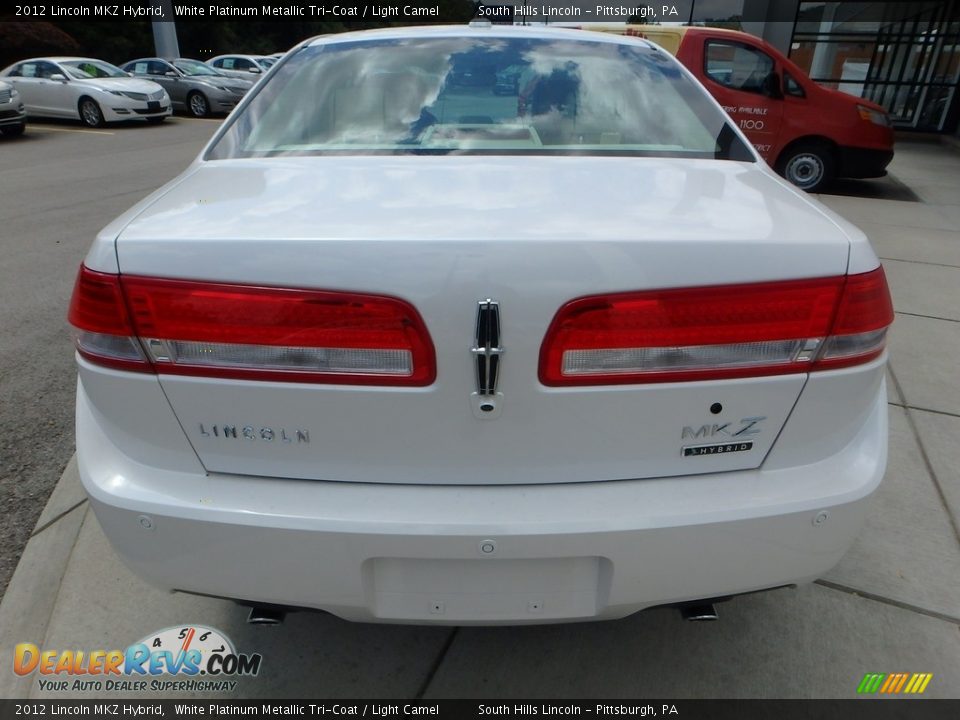 2012 Lincoln MKZ Hybrid White Platinum Metallic Tri-Coat / Light Camel Photo #4