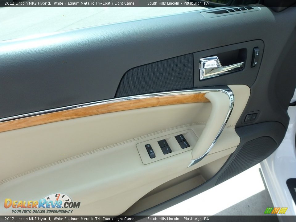2012 Lincoln MKZ Hybrid White Platinum Metallic Tri-Coat / Light Camel Photo #18
