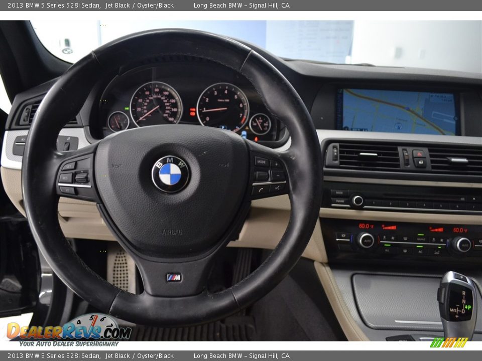 2013 BMW 5 Series 528i Sedan Jet Black / Oyster/Black Photo #29