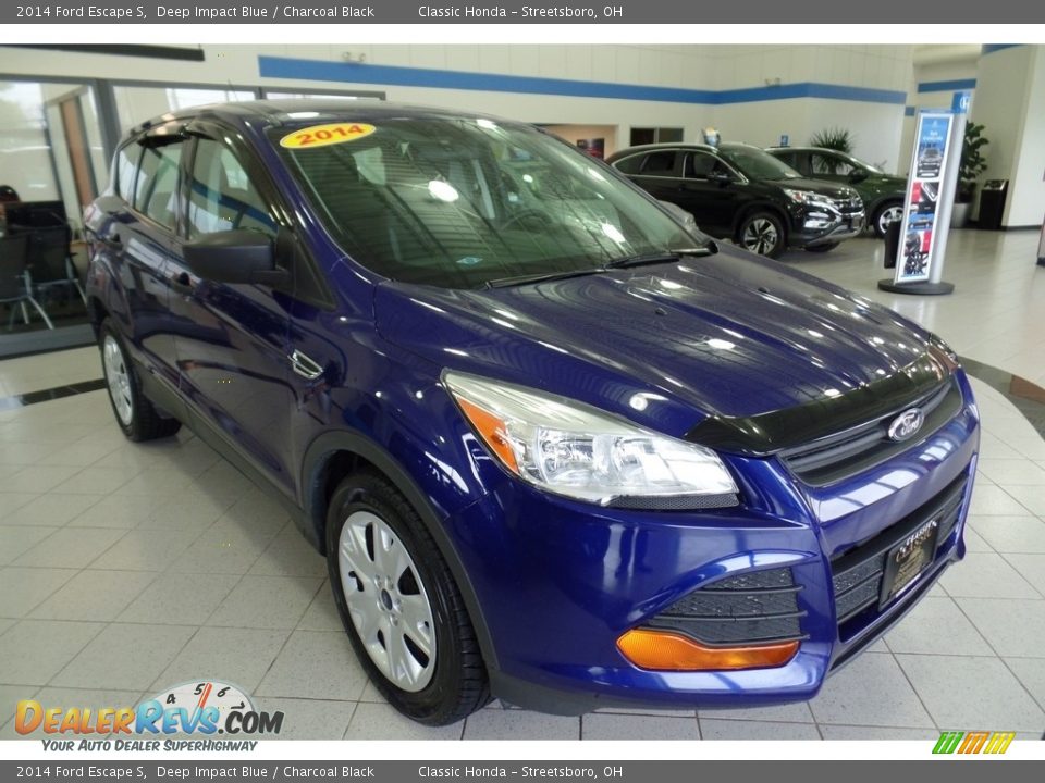 2014 Ford Escape S Deep Impact Blue / Charcoal Black Photo #4