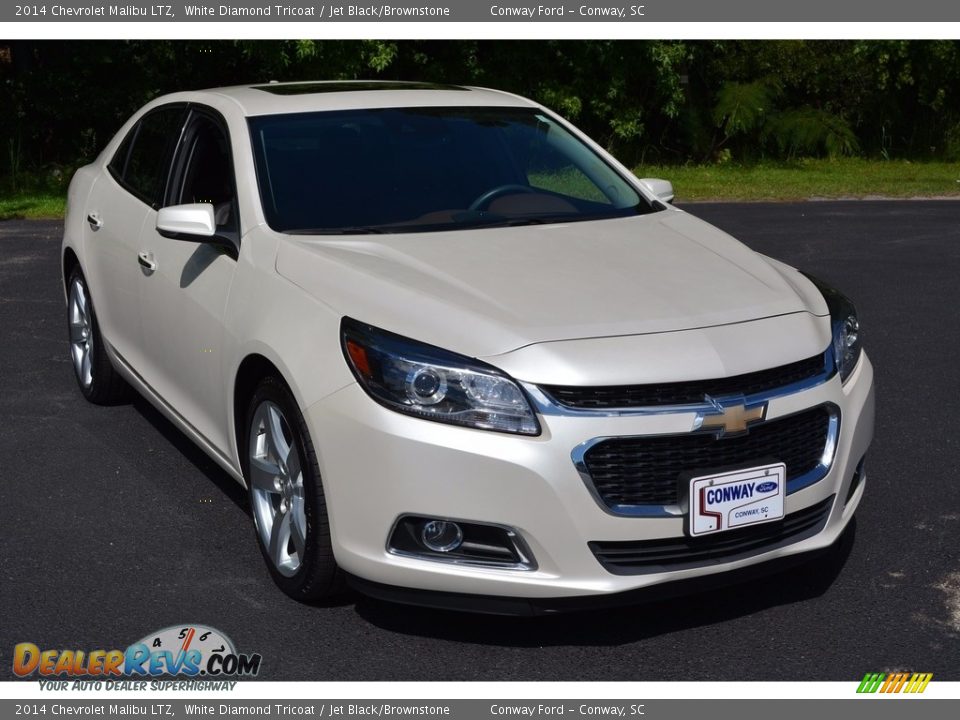 2014 Chevrolet Malibu LTZ White Diamond Tricoat / Jet Black/Brownstone Photo #1