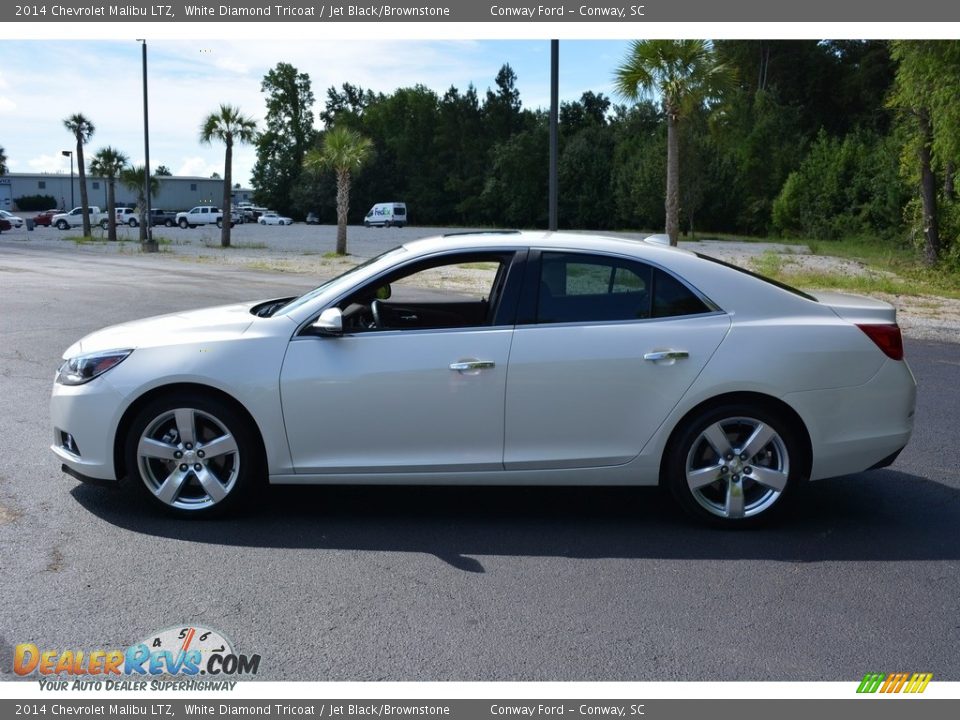 2014 Chevrolet Malibu LTZ White Diamond Tricoat / Jet Black/Brownstone Photo #8