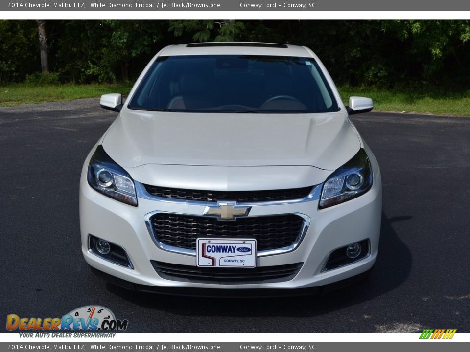 2014 Chevrolet Malibu LTZ White Diamond Tricoat / Jet Black/Brownstone Photo #10