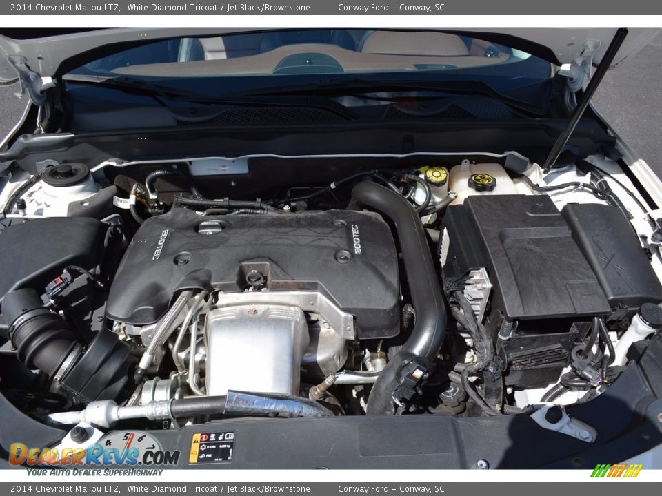 2014 Chevrolet Malibu LTZ White Diamond Tricoat / Jet Black/Brownstone Photo #16