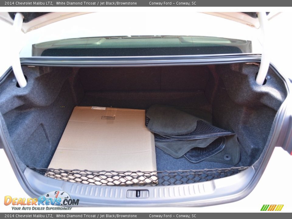 2014 Chevrolet Malibu LTZ White Diamond Tricoat / Jet Black/Brownstone Photo #18