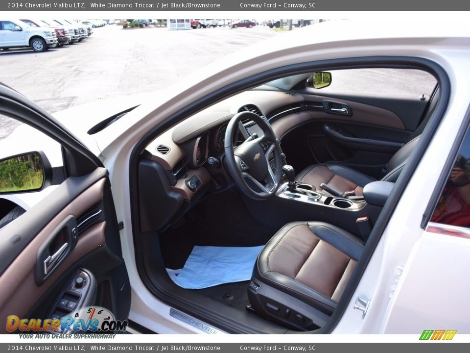 2014 Chevrolet Malibu LTZ White Diamond Tricoat / Jet Black/Brownstone Photo #20