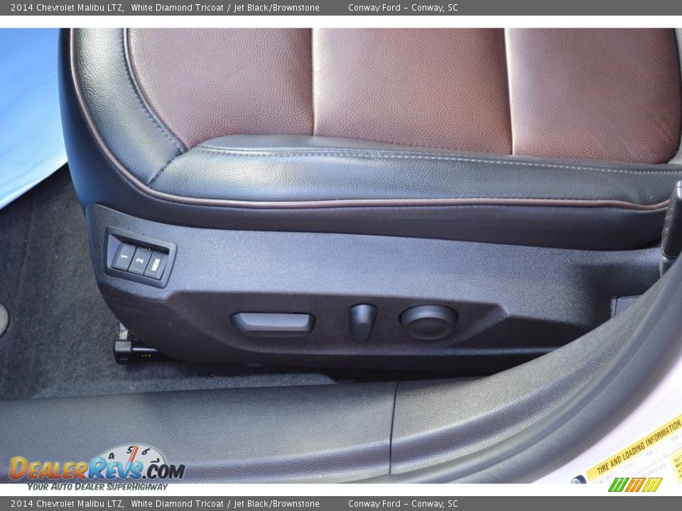 2014 Chevrolet Malibu LTZ White Diamond Tricoat / Jet Black/Brownstone Photo #21
