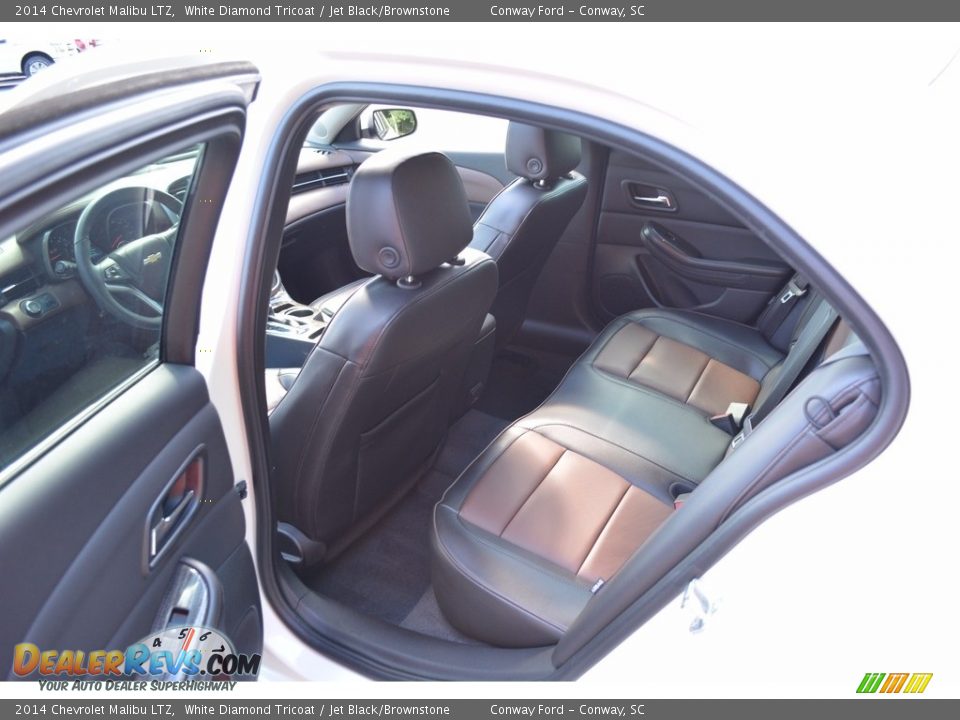 2014 Chevrolet Malibu LTZ White Diamond Tricoat / Jet Black/Brownstone Photo #22