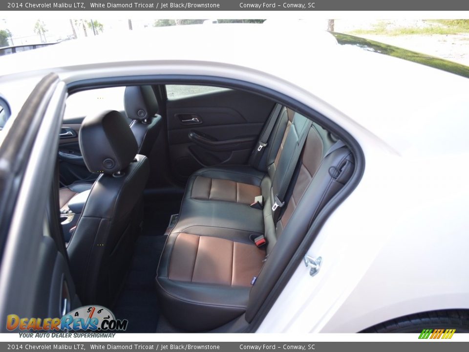 2014 Chevrolet Malibu LTZ White Diamond Tricoat / Jet Black/Brownstone Photo #23