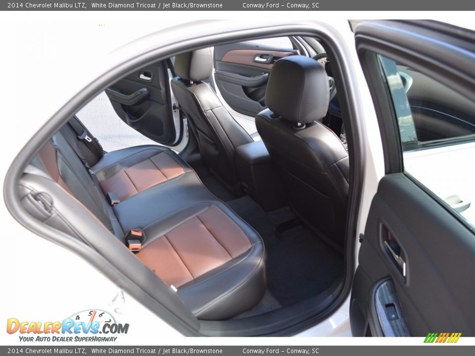 2014 Chevrolet Malibu LTZ White Diamond Tricoat / Jet Black/Brownstone Photo #24
