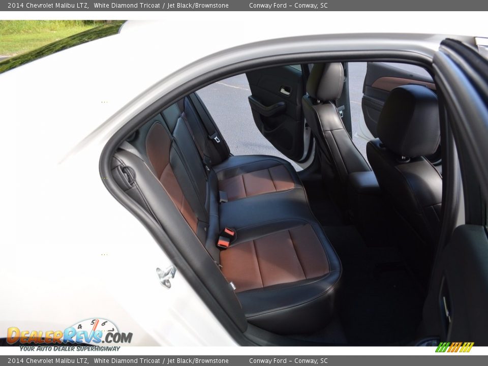 2014 Chevrolet Malibu LTZ White Diamond Tricoat / Jet Black/Brownstone Photo #25