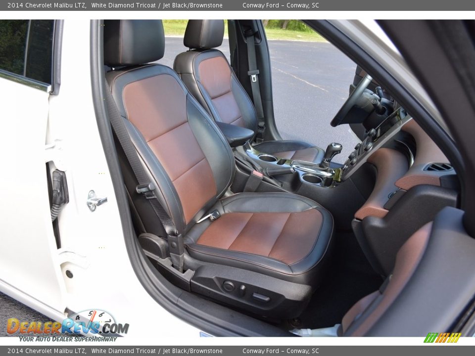 2014 Chevrolet Malibu LTZ White Diamond Tricoat / Jet Black/Brownstone Photo #27