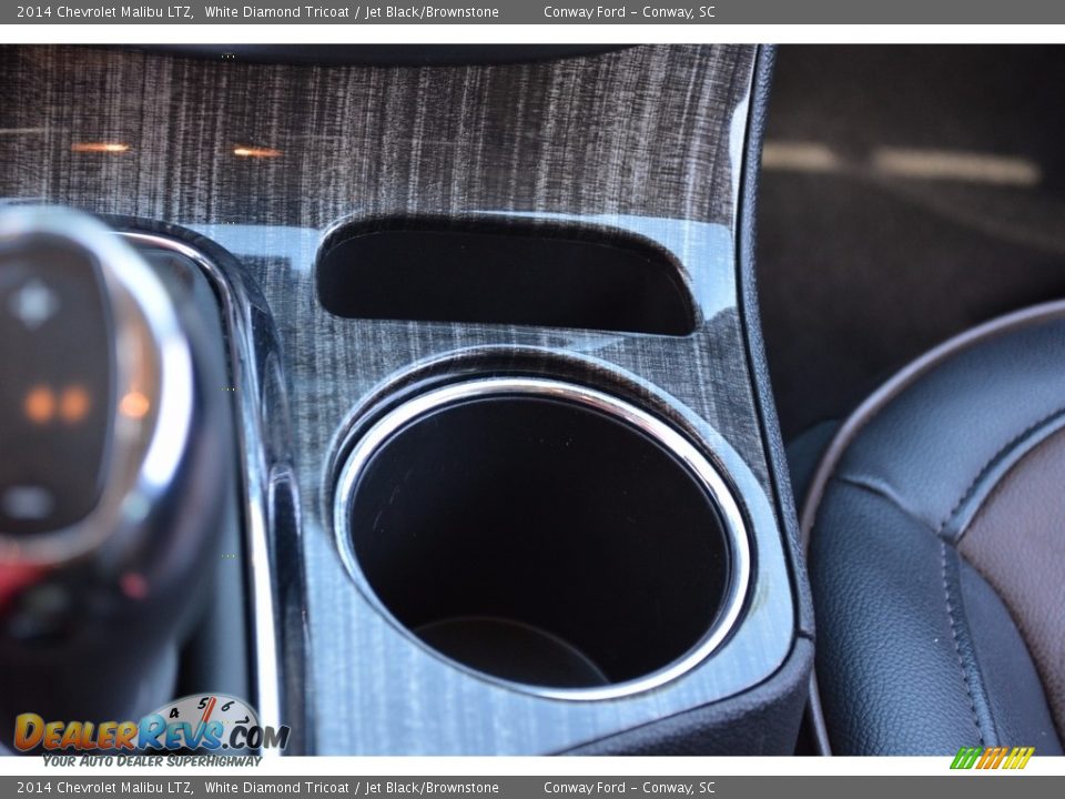 2014 Chevrolet Malibu LTZ White Diamond Tricoat / Jet Black/Brownstone Photo #35