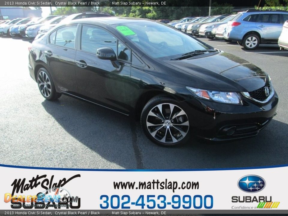 2013 Honda Civic Si Sedan Crystal Black Pearl / Black Photo #1