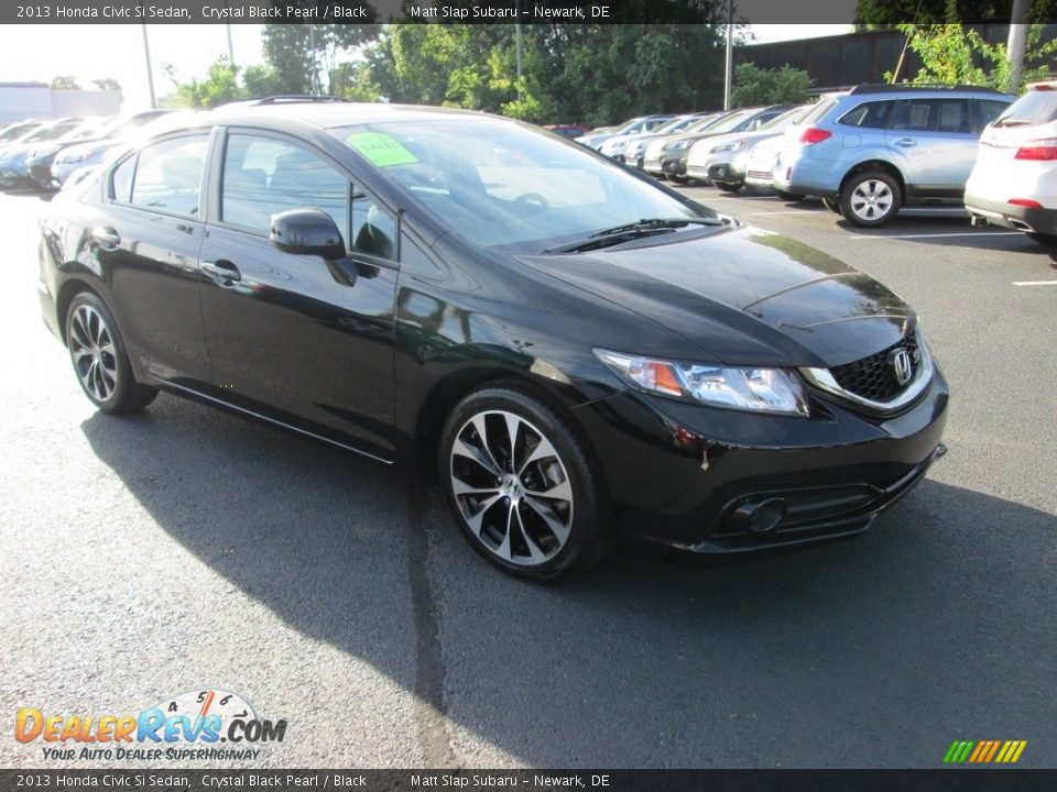 2013 Honda Civic Si Sedan Crystal Black Pearl / Black Photo #4
