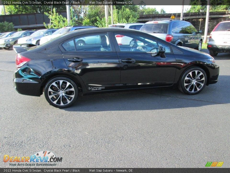2013 Honda Civic Si Sedan Crystal Black Pearl / Black Photo #5