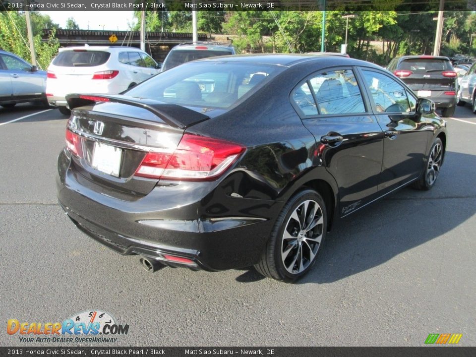 2013 Honda Civic Si Sedan Crystal Black Pearl / Black Photo #6