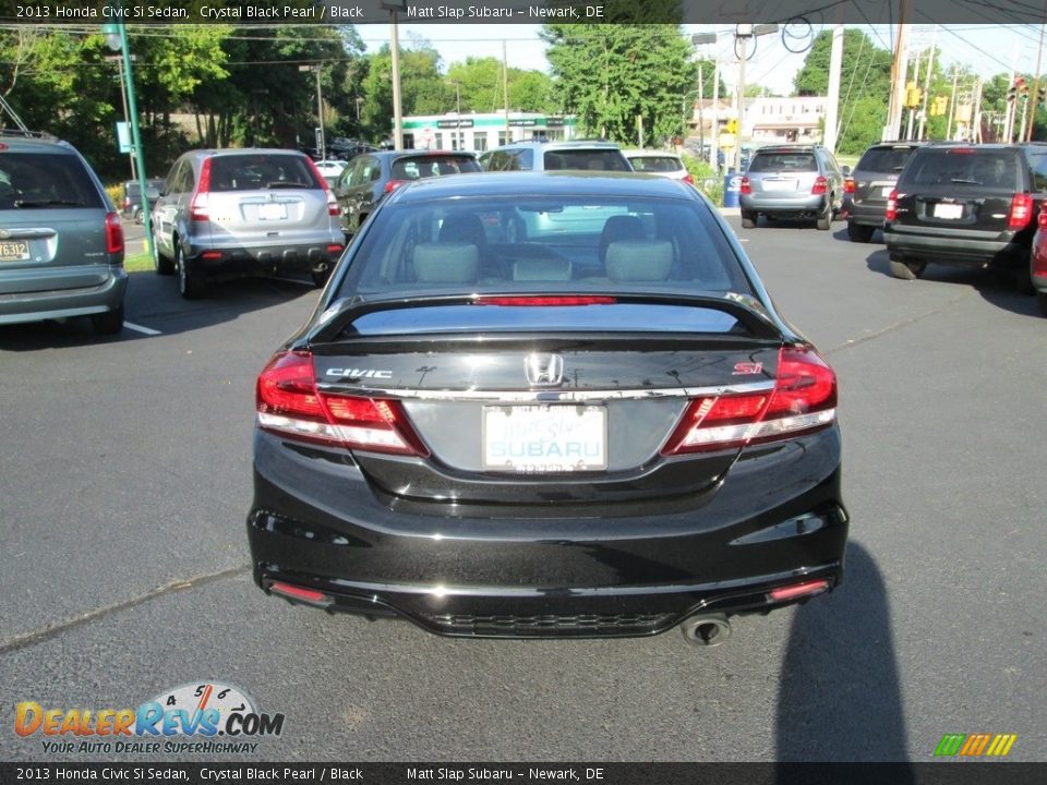 2013 Honda Civic Si Sedan Crystal Black Pearl / Black Photo #7