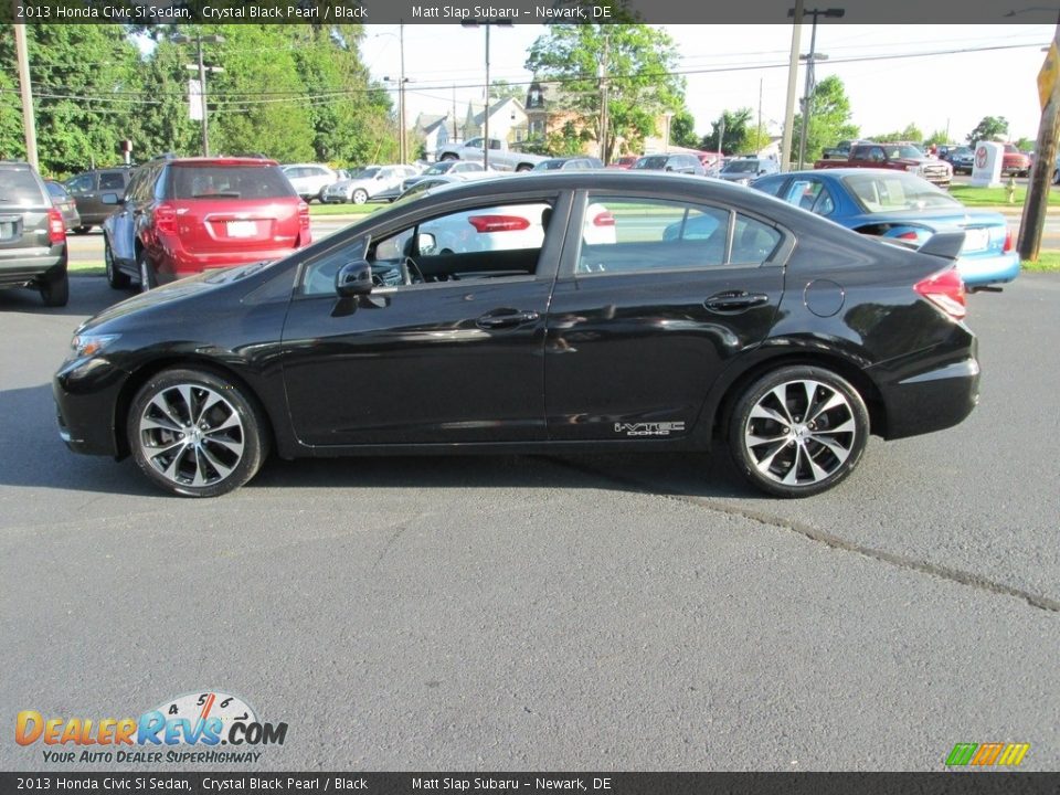 2013 Honda Civic Si Sedan Crystal Black Pearl / Black Photo #9