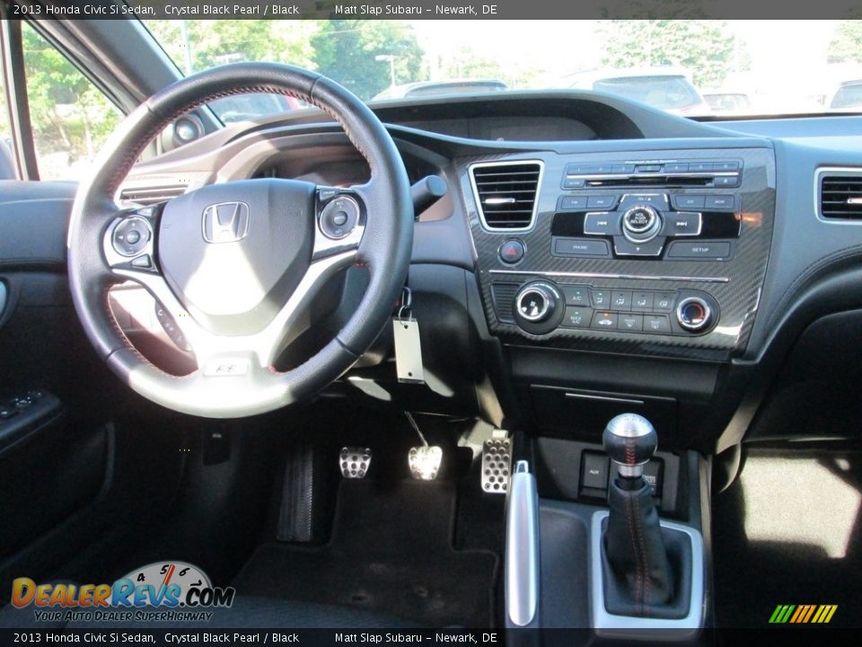 2013 Honda Civic Si Sedan Crystal Black Pearl / Black Photo #10