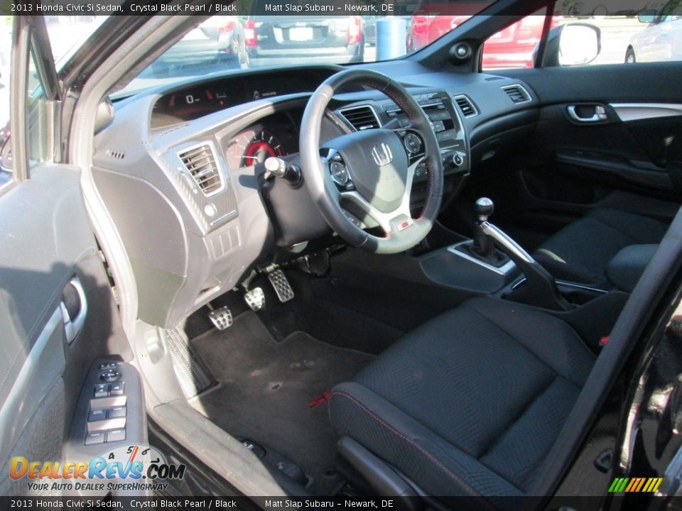 2013 Honda Civic Si Sedan Crystal Black Pearl / Black Photo #11