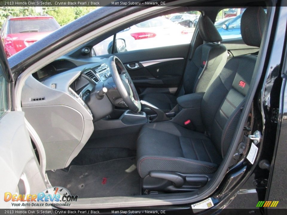 2013 Honda Civic Si Sedan Crystal Black Pearl / Black Photo #12