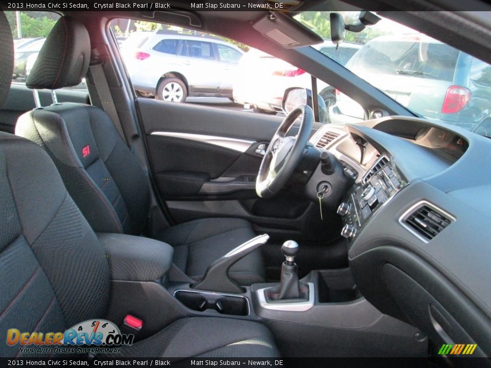 2013 Honda Civic Si Sedan Crystal Black Pearl / Black Photo #16