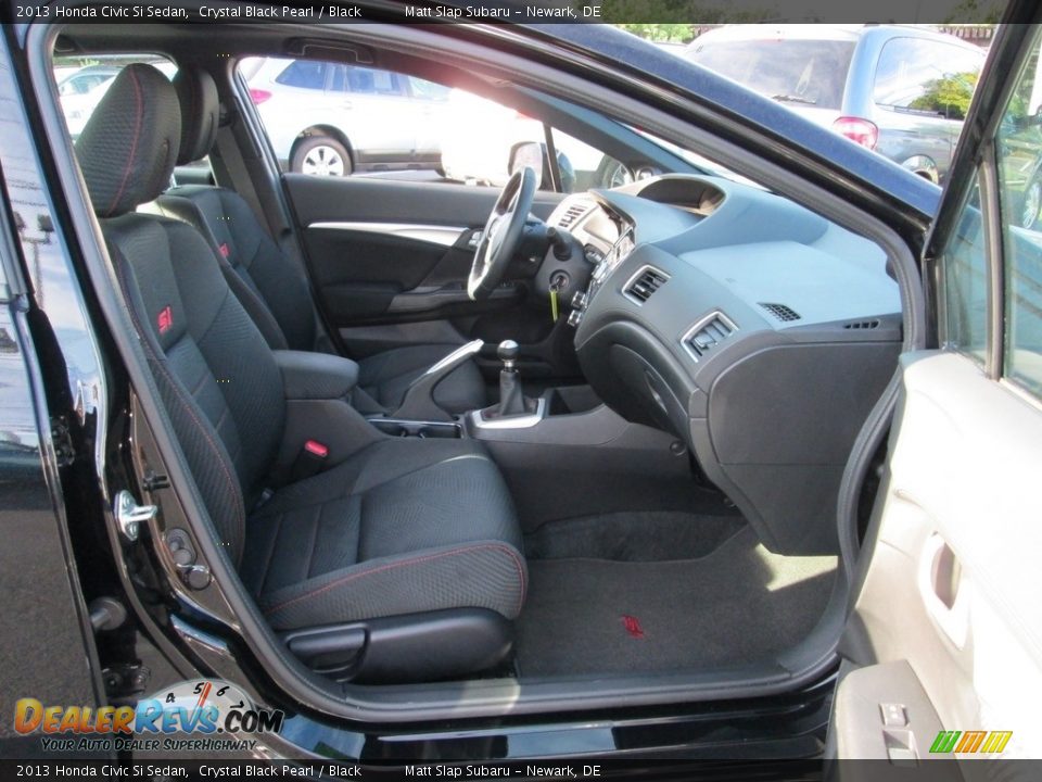 2013 Honda Civic Si Sedan Crystal Black Pearl / Black Photo #17