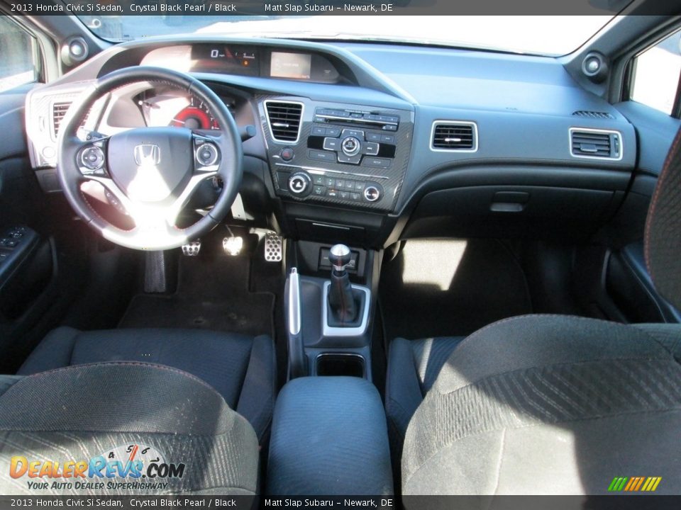 2013 Honda Civic Si Sedan Crystal Black Pearl / Black Photo #24