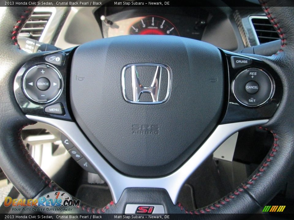 2013 Honda Civic Si Sedan Crystal Black Pearl / Black Photo #25