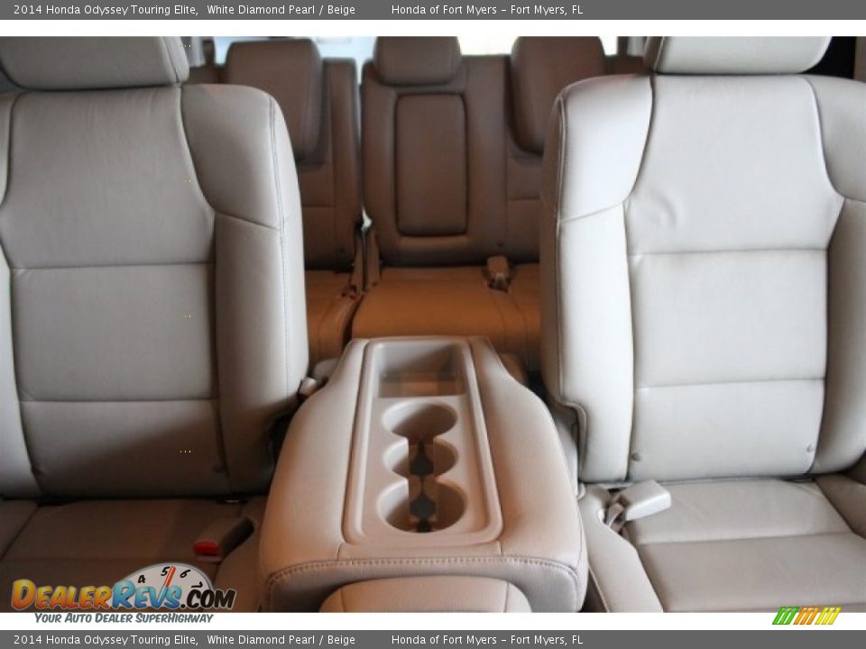 2014 Honda Odyssey Touring Elite White Diamond Pearl / Beige Photo #34