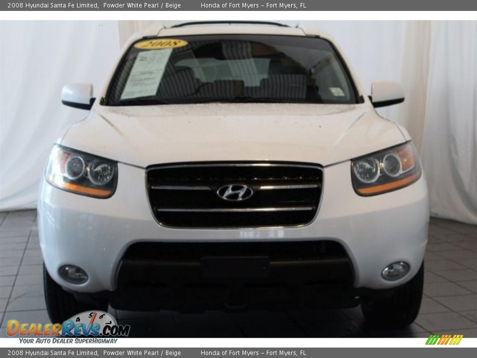 2008 Hyundai Santa Fe Limited Powder White Pearl / Beige Photo #4