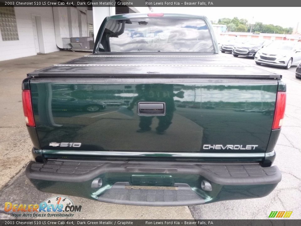 2003 Chevrolet S10 LS Crew Cab 4x4 Dark Green Metallic / Graphite Photo #4