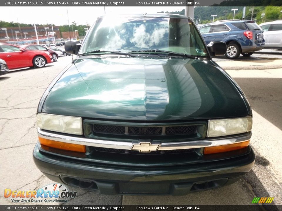 2003 Chevrolet S10 LS Crew Cab 4x4 Dark Green Metallic / Graphite Photo #8