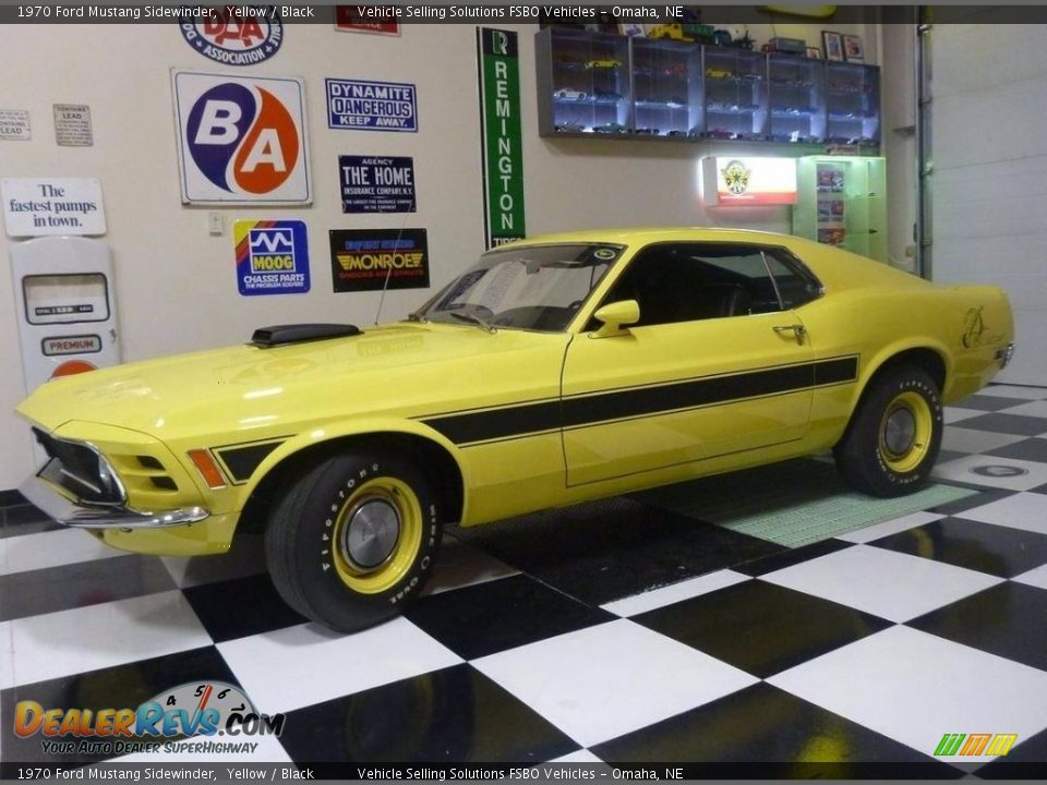 1970 Ford Mustang Sidewinder Yellow / Black Photo #4
