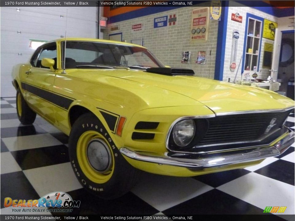 1970 Ford Mustang Sidewinder Yellow / Black Photo #8