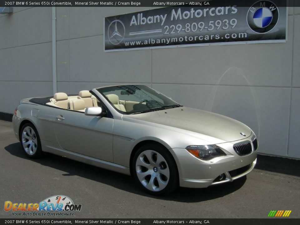 2007 BMW 6 Series 650i Convertible Mineral Silver Metallic / Cream Beige Photo #2