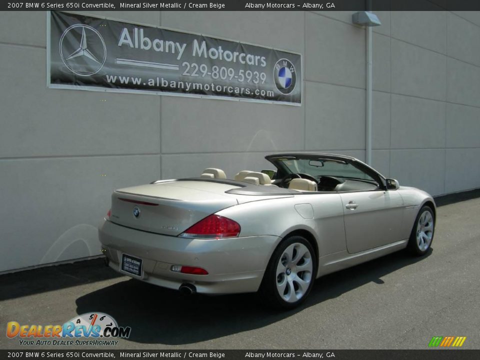 2007 BMW 6 Series 650i Convertible Mineral Silver Metallic / Cream Beige Photo #3