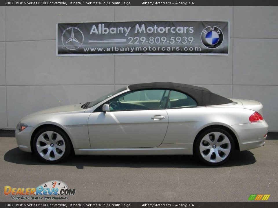 2007 BMW 6 Series 650i Convertible Mineral Silver Metallic / Cream Beige Photo #4