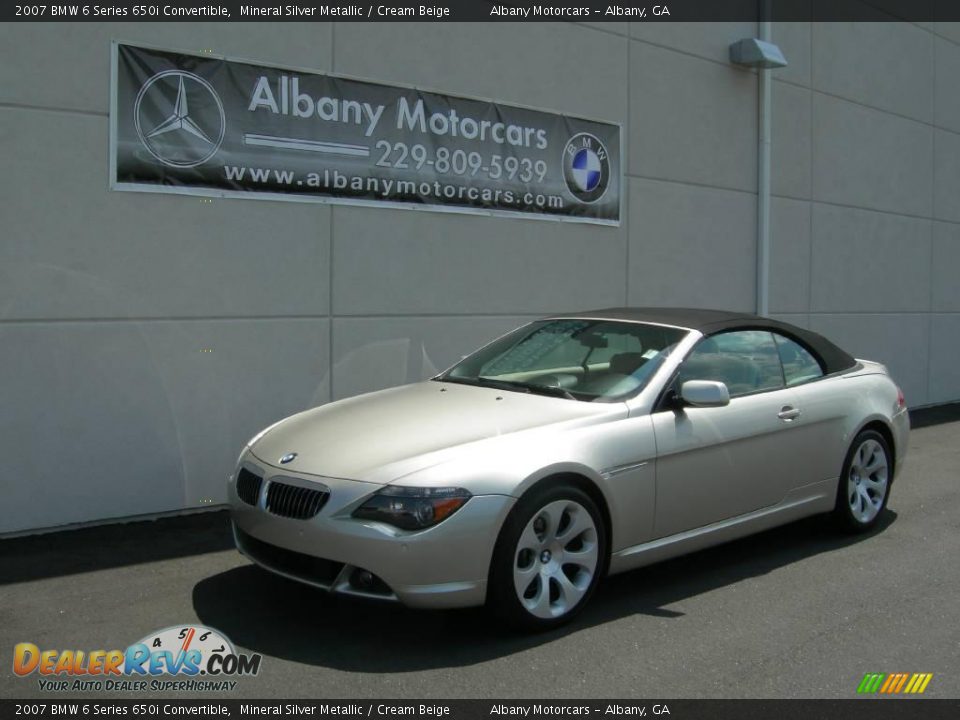 2007 BMW 6 Series 650i Convertible Mineral Silver Metallic / Cream Beige Photo #5