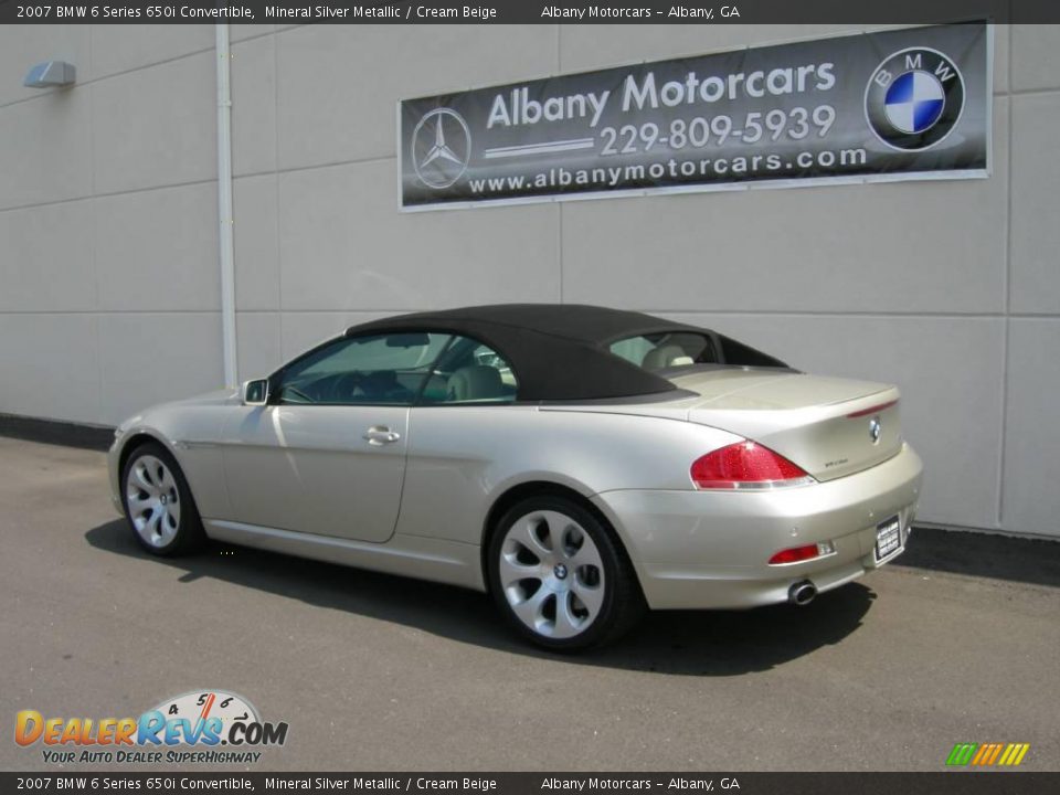 2007 BMW 6 Series 650i Convertible Mineral Silver Metallic / Cream Beige Photo #6