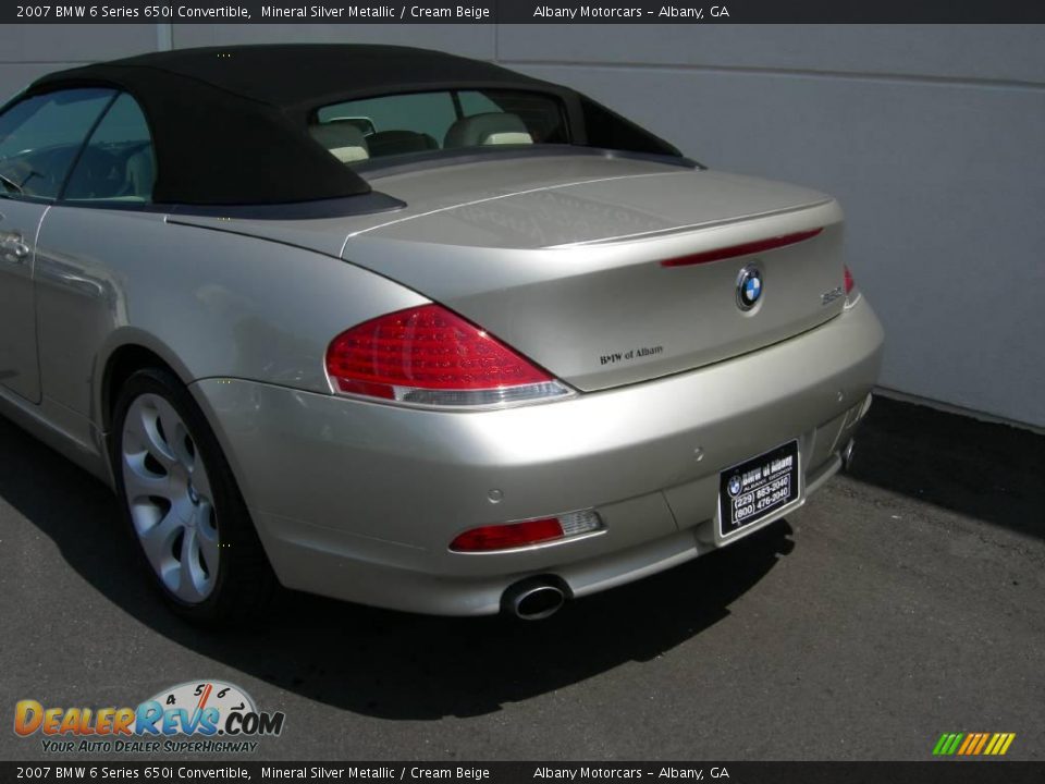 2007 BMW 6 Series 650i Convertible Mineral Silver Metallic / Cream Beige Photo #7