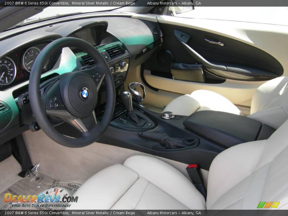 2007 BMW 6 Series 650i Convertible Mineral Silver Metallic / Cream Beige Photo #8