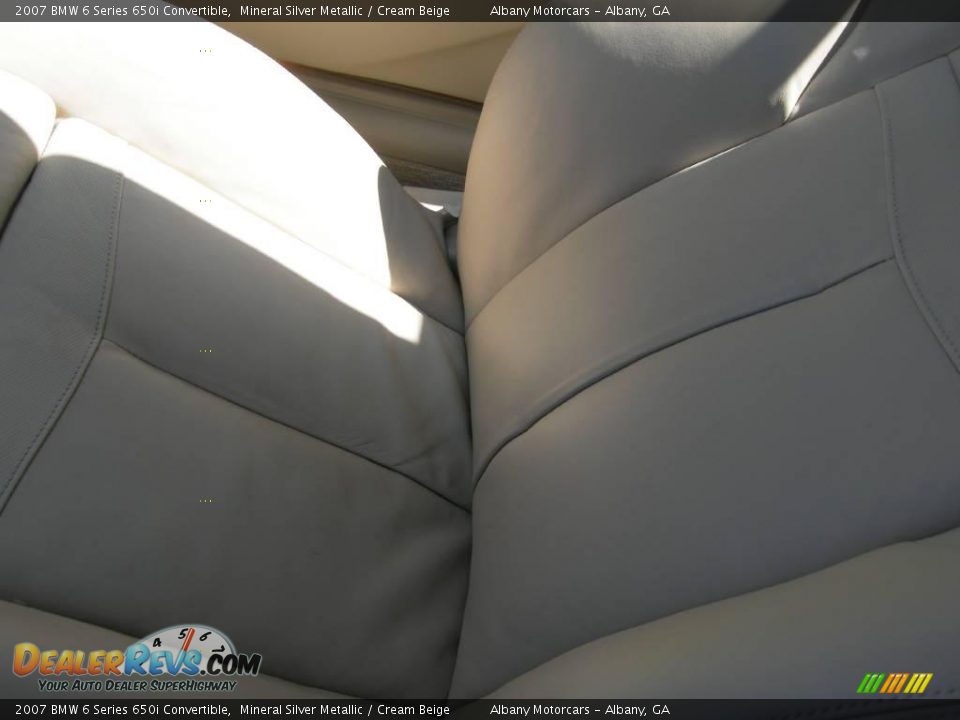 2007 BMW 6 Series 650i Convertible Mineral Silver Metallic / Cream Beige Photo #11