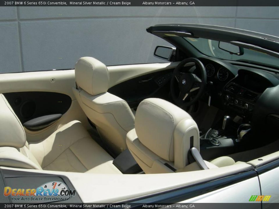 2007 BMW 6 Series 650i Convertible Mineral Silver Metallic / Cream Beige Photo #15