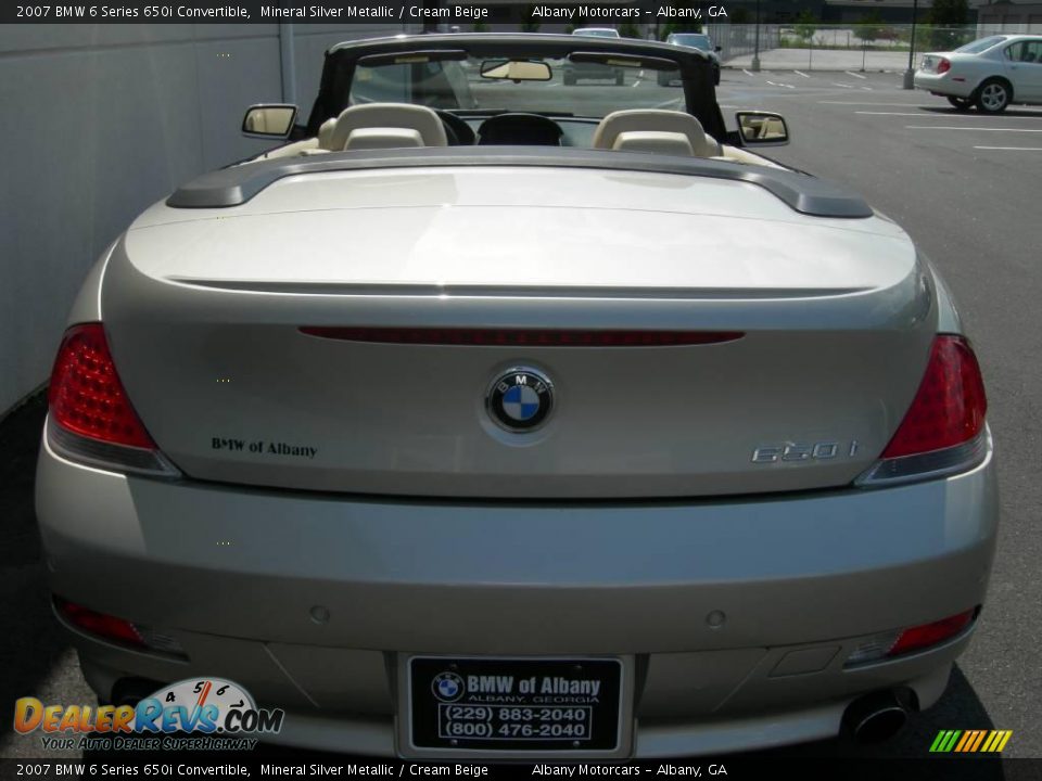 2007 BMW 6 Series 650i Convertible Mineral Silver Metallic / Cream Beige Photo #16