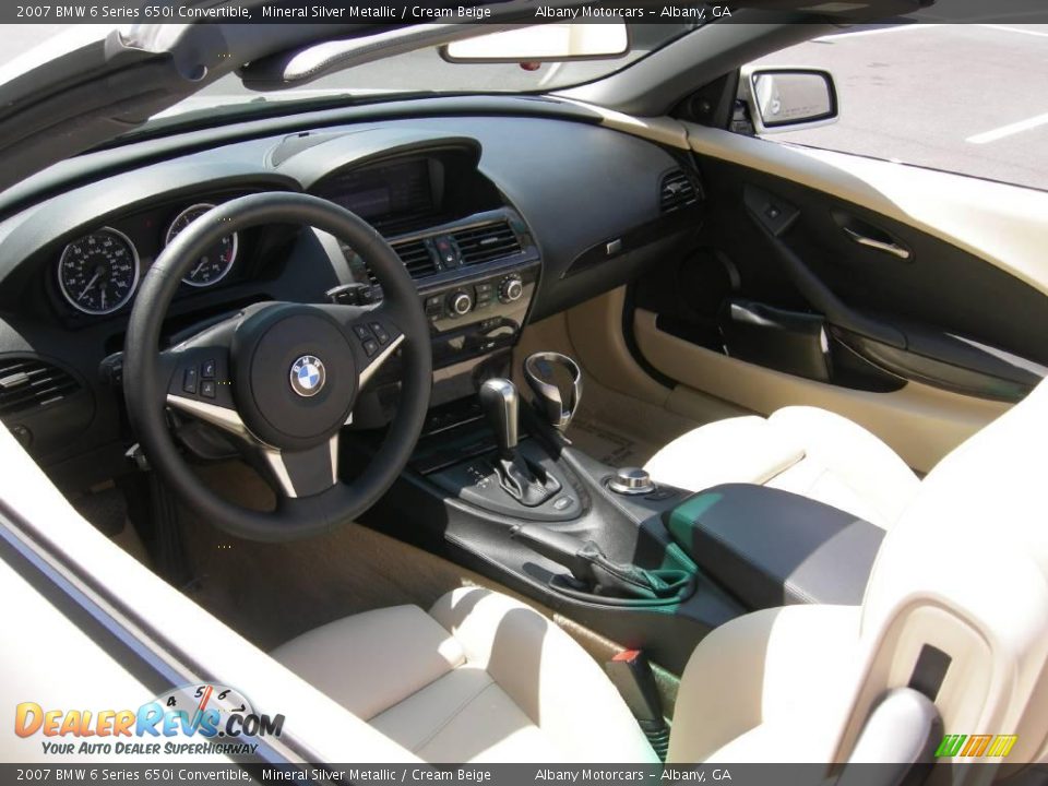 2007 BMW 6 Series 650i Convertible Mineral Silver Metallic / Cream Beige Photo #17
